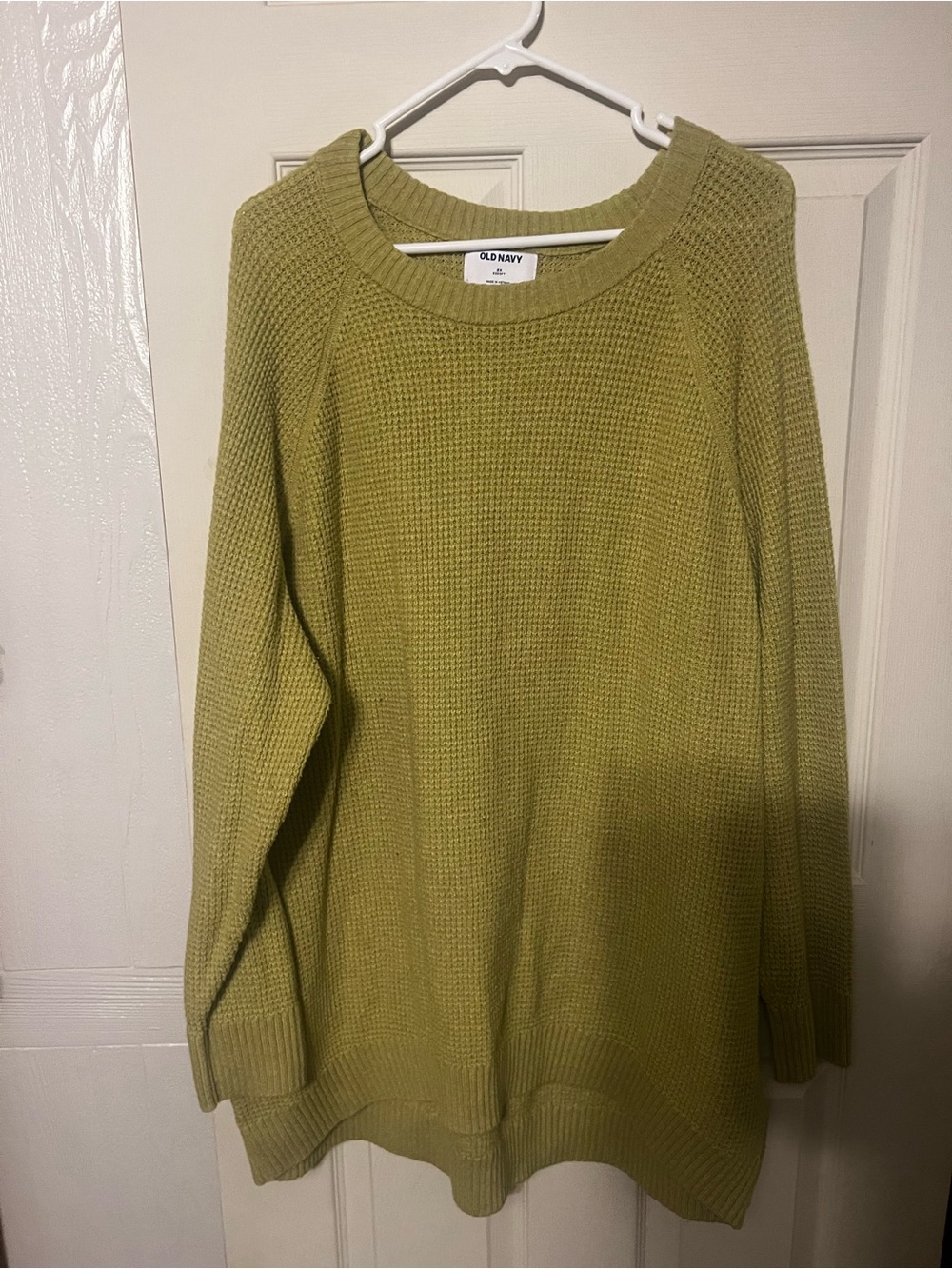 Old Navy Olive Scoop Neck Waffle Knit Sweater